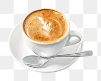 Hot latte coffee png, transparent background