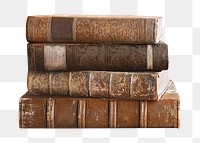 PNG antique books, collage element, transparent background