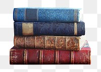 PNG antique books, collage element, transparent background