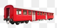 Png red train carriage, isolated object , transparent background