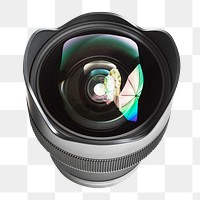 Png camera lens, isolated image, transparent background