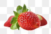 Fresh strawberries png, transparent background