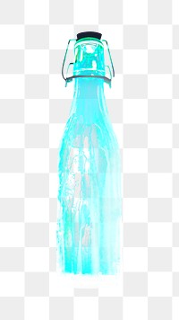 Blue bottles png collage element, transparent background