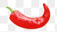 Red chilli png collage element on transparent background