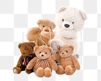 Png bear doll, isolated collage element, transparent background