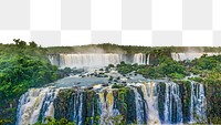 PNG Waterfall nature landscape border, transparent background