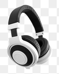 White headphones png, isolated object, transparent background