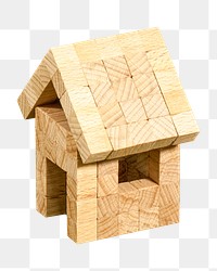 House blocks png collage element, transparent background