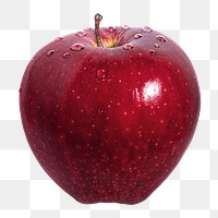 Red apple png, transparent background