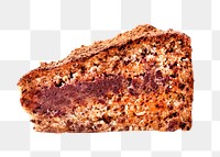 Fruit chocolate cake. png, transparent background