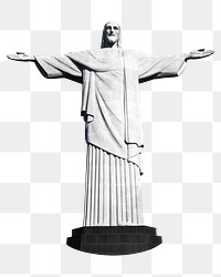 PNG Jesus Christ statue in Rio de Janeiro, collage element, transparent background