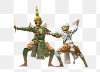 Traditional Khon png Thai dance, transparent background