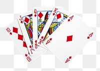 Png ace playing cards, isolated collage element, transparent background