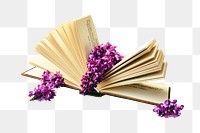 Book flower decoration png, transparent background