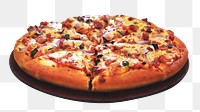 Authentic homemade pizza png, transparent background