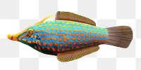 Colorful fish png collage element, transparent background