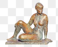 Png woman statue sculpture, isolated object, transparent background