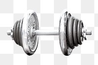 Png gym dumbbell, isolated object, transparent background