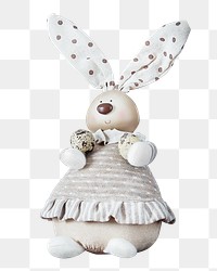 Png rabbit doll, isolated object, transparent background