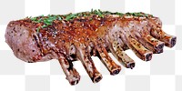 Grilled lamb rack png, transparent background