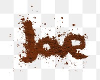 Romantic coffee grounds png collage element, transparent background