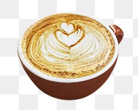 Latte coffee png, transparent background