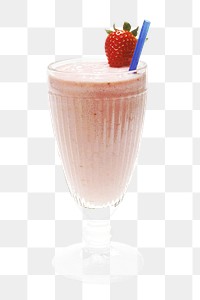 Strawberry smoothie png photo, transparent background