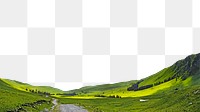 PNG Green hills border, transparent background