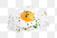 Fried egg png collage element, transparent background