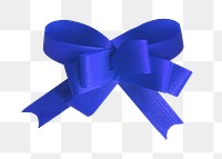 Blue bow png, isolated object, transparent background