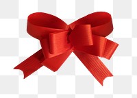 Red bow png, isolated object, transparent background