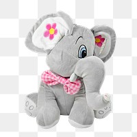 Png elephant doll, isolated object, transparent background