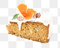 Carrot cake slice png, transparent background