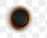 Black coffee png, transparent background