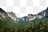PNG Yosemite National Park, US travel border, transparent background