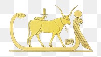 Egypt cow png vintage illustration, transparent background