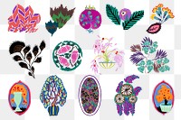 E.A. Séguy's png vintage botanical sticker set, transparent background. Remixed by rawpixel.