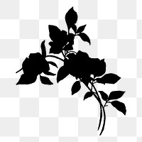 Rose silhouette png sticker, transparent background