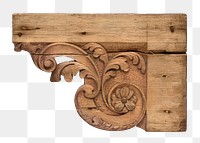 Bracket wooden png corner decoration, transparent background. Remixed by rawpixel.