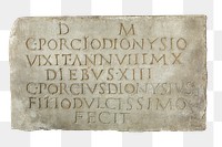 Ancient Greek-Roman png marble plaque, transparent background. Remixed by rawpixel.