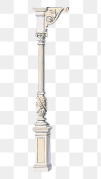 Vintage pillar png, interior illustration, transparent background. Remixed by rawpixel.