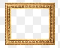 Gold picture frame png mockup, transparent design. Remixed by rawpixel.