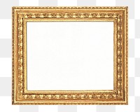 Gold vintage frame png element, transparent background. Remixed by rawpixel.