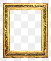 Gold picture frame png mockup, transparent design. Remixed by rawpixel.