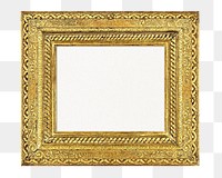 Gold vintage frame png element, transparent background. Remixed by rawpixel.