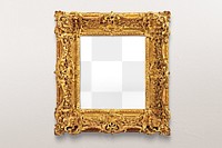 Gold picture frame png mockup, transparent design. Remixed by rawpixel.