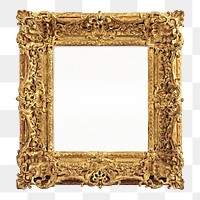 Gold vintage frame png element, transparent background. Remixed by rawpixel.