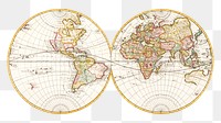 Map of the World png, vintage illustration by Karel Allard, transparent background. Remixed by rawpixel.