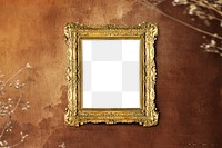 Gold picture frame png mockup, transparent design. Remixed by rawpixel.