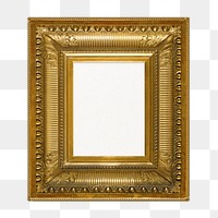 Gold vintage frame png element, transparent background. Remixed by rawpixel.